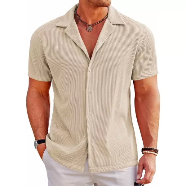COOFANDY Men's Casual Button Down Shirts Short Sleeve Regular Fit Fashion Camp Beach Shirts Tops