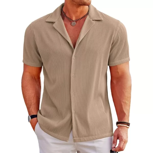 COOFANDY Men's Casual Button Down Shirts Short Sleeve Regular Fit Fashion Camp Beach Shirts Tops