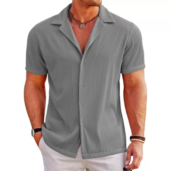 COOFANDY Men's Casual Button Down Shirts Short Sleeve Regular Fit Fashion Camp Beach Shirts Tops