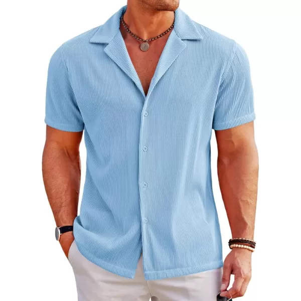 COOFANDY Men's Casual Button Down Shirts Short Sleeve Regular Fit Fashion Camp Beach Shirts Tops