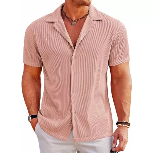 COOFANDY Men's Casual Button Down Shirts Short Sleeve Regular Fit Fashion Camp Beach Shirts Tops