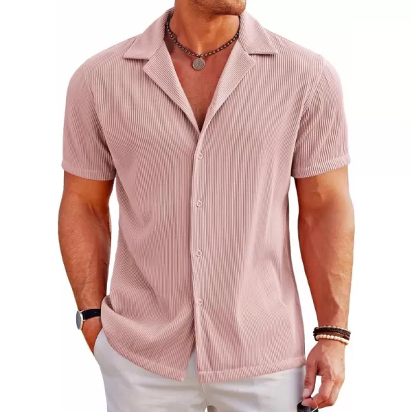 COOFANDY Men's Casual Button Down Shirts Short Sleeve Regular Fit Fashion Camp Beach Shirts Tops