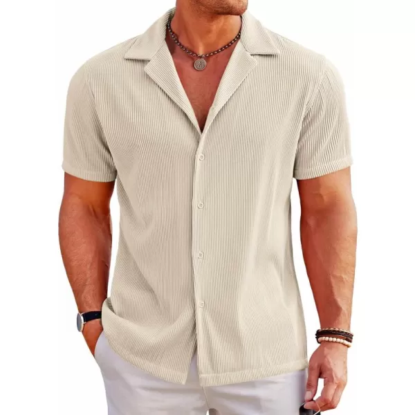 COOFANDY Men's Casual Button Down Shirts Short Sleeve Regular Fit Fashion Camp Beach Shirts Tops