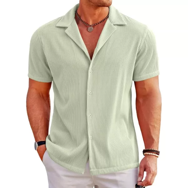 COOFANDY Men's Casual Button Down Shirts Short Sleeve Regular Fit Fashion Camp Beach Shirts Tops