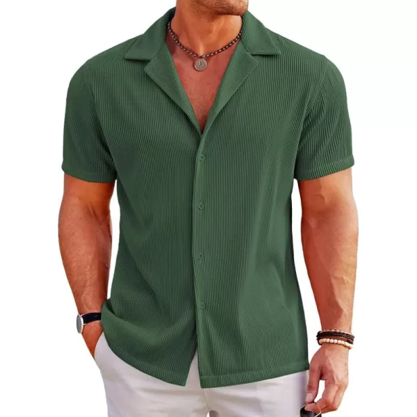 COOFANDY Men's Casual Button Down Shirts Short Sleeve Regular Fit Fashion Camp Beach Shirts Tops