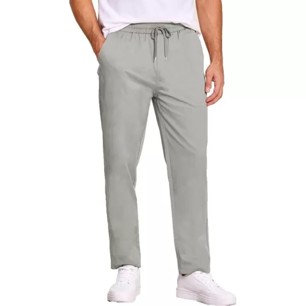 COOFANDY Men's Casual Drawstring Pants Regular Fit Elastic Waist Cotton Basic Straight Leg Cargo Pants