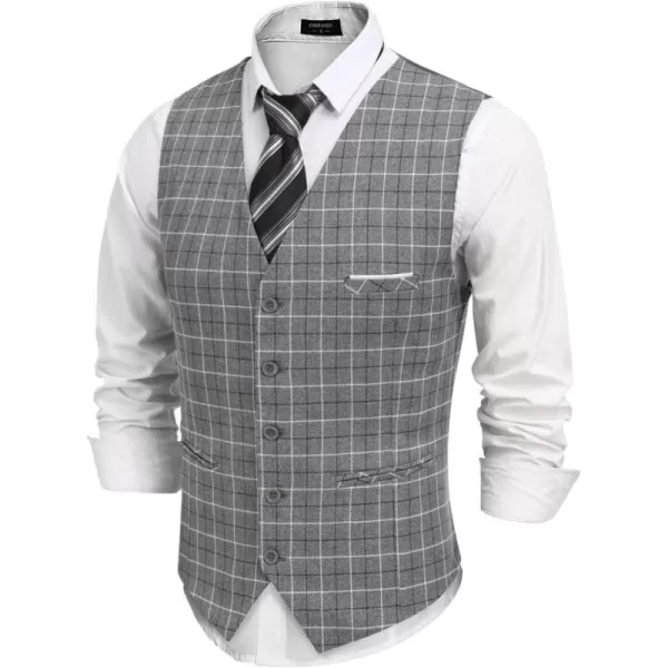 COOFANDY Men's Casual Dress Suit Vest Slim Fit Business Formal Waistcoat Vest
