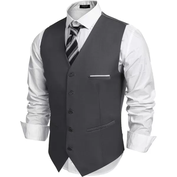 COOFANDY Men's Casual Dress Suit Vest Slim Fit Business Formal Waistcoat Vest