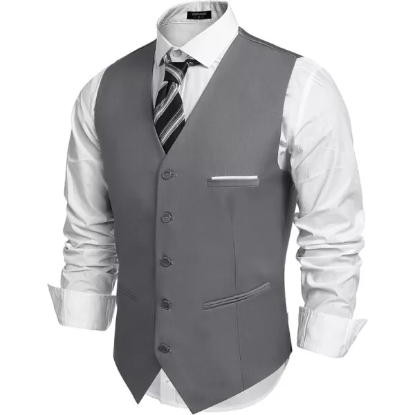 COOFANDY Men's Casual Dress Suit Vest Slim Fit Business Formal Waistcoat Vest