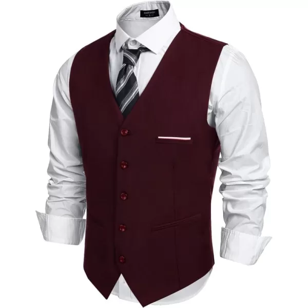 COOFANDY Men's Casual Dress Suit Vest Slim Fit Business Formal Waistcoat Vest