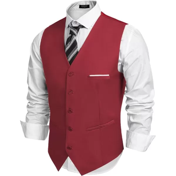 COOFANDY Men's Casual Dress Suit Vest Slim Fit Business Formal Waistcoat Vest