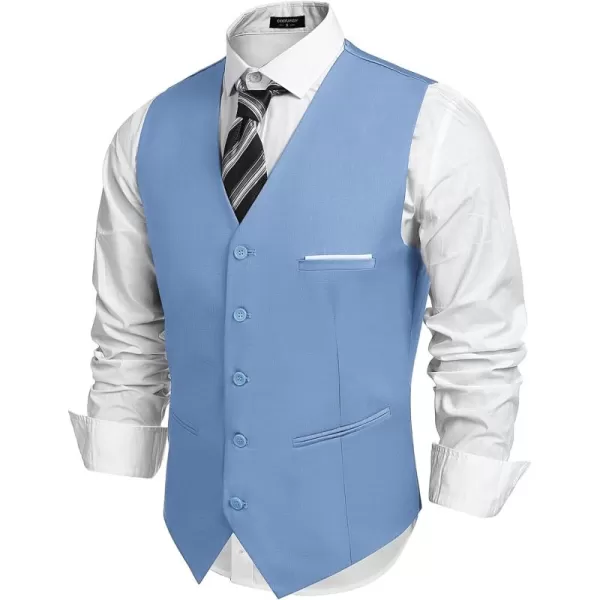 COOFANDY Men's Casual Dress Suit Vest Slim Fit Business Formal Waistcoat Vest