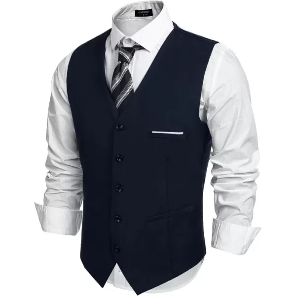 COOFANDY Men's Casual Dress Suit Vest Slim Fit Business Formal Waistcoat Vest
