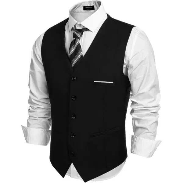 COOFANDY Men's Casual Dress Suit Vest Slim Fit Business Formal Waistcoat Vest