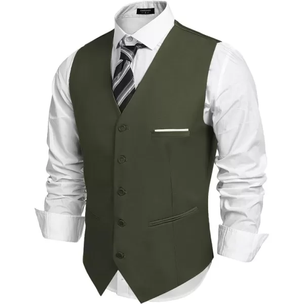 COOFANDY Men's Casual Dress Suit Vest Slim Fit Business Formal Waistcoat Vest