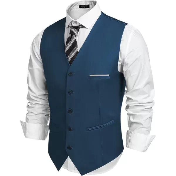 COOFANDY Men's Casual Dress Suit Vest Slim Fit Business Formal Waistcoat Vest