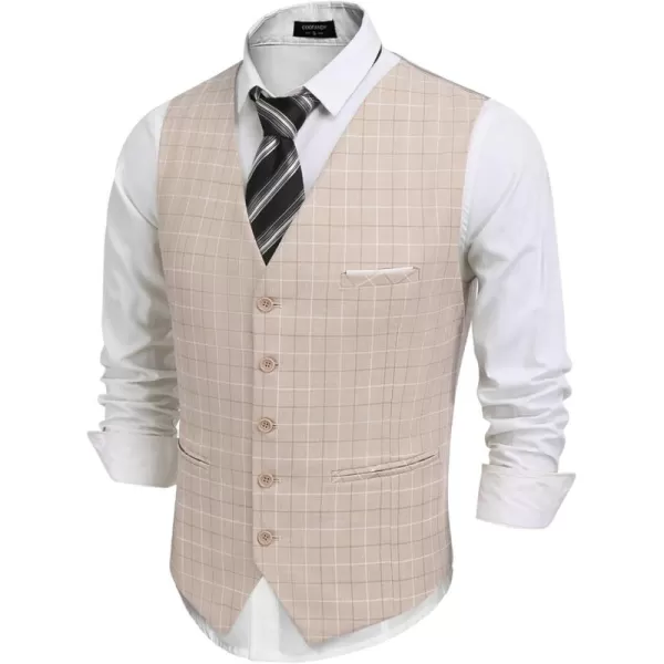 COOFANDY Men's Casual Dress Suit Vest Slim Fit Business Formal Waistcoat Vest