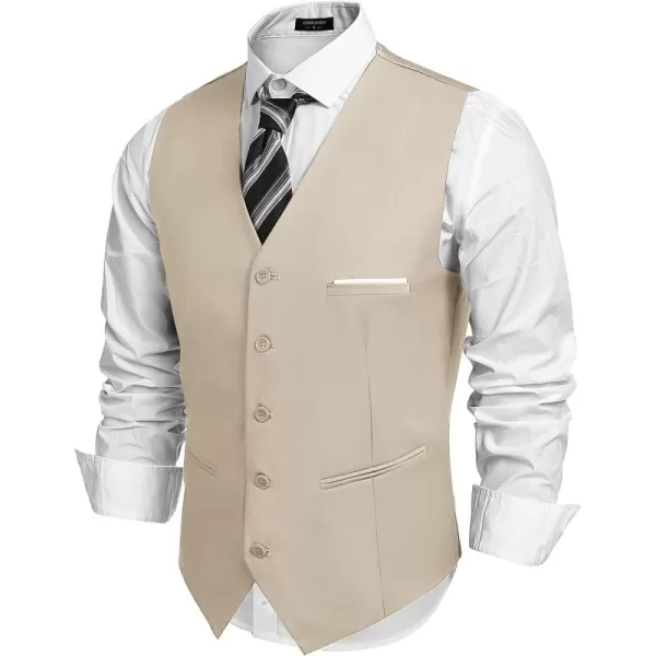 COOFANDY Men's Casual Dress Suit Vest Slim Fit Business Formal Waistcoat Vest