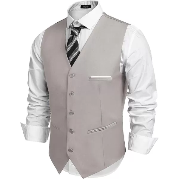 COOFANDY Men's Casual Dress Suit Vest Slim Fit Business Formal Waistcoat Vest