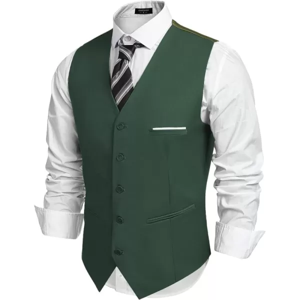 COOFANDY Men's Casual Dress Suit Vest Slim Fit Business Formal Waistcoat Vest