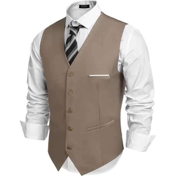 COOFANDY Men's Casual Dress Suit Vest Slim Fit Business Formal Waistcoat Vest