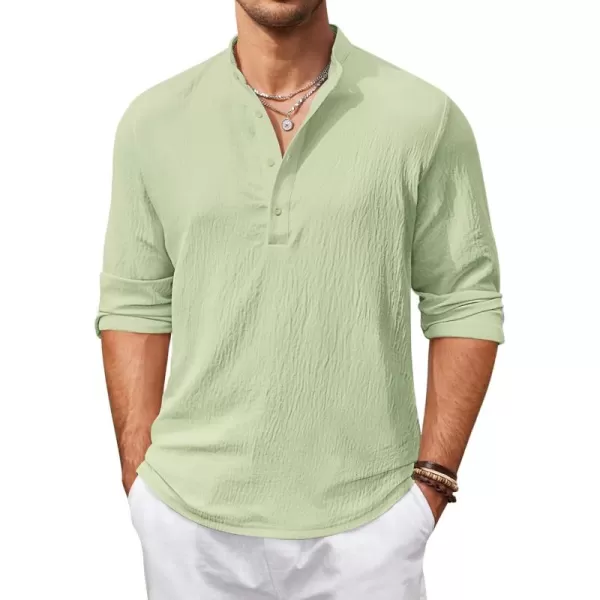 COOFANDY Men's Casual Henley Shirts Long Sleeve Hippie Beach T Shirts Yoga Summer Top