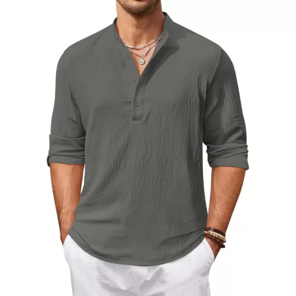 COOFANDY Men's Casual Henley Shirts Long Sleeve Hippie Beach T Shirts Yoga Summer Top