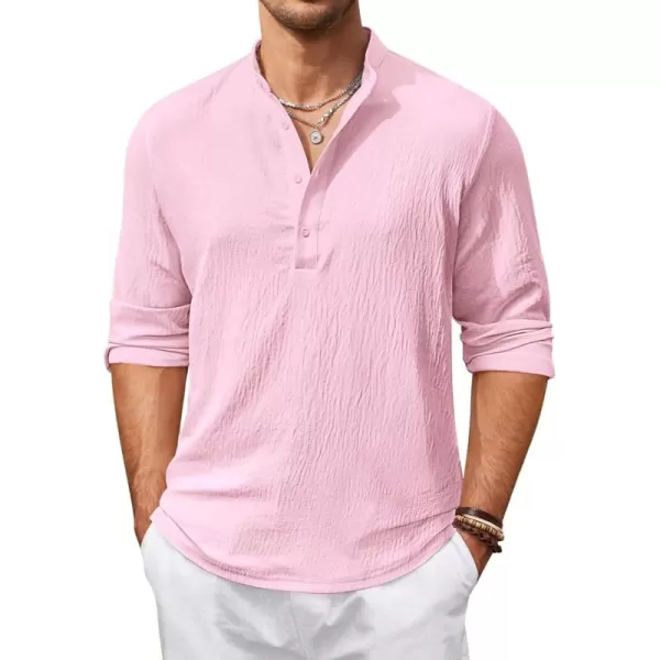 COOFANDY Men's Casual Henley Shirts Long Sleeve Hippie Beach T Shirts Yoga Summer Top