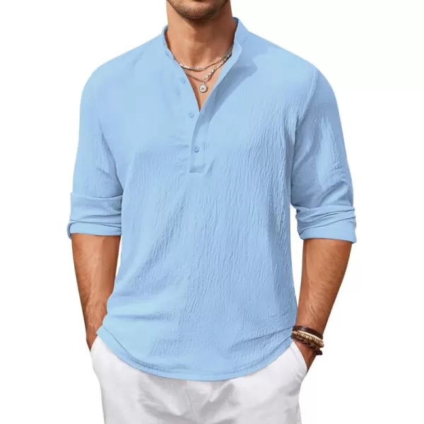 COOFANDY Men's Casual Henley Shirts Long Sleeve Hippie Beach T Shirts Yoga Summer Top