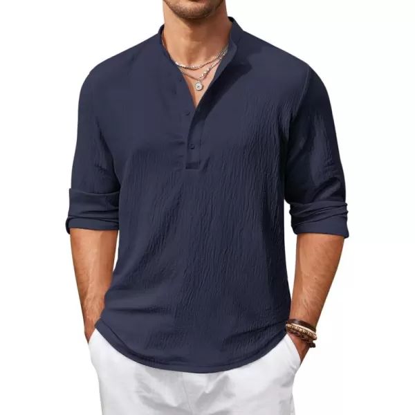 COOFANDY Men's Casual Henley Shirts Long Sleeve Hippie Beach T Shirts Yoga Summer Top