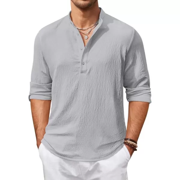 COOFANDY Men's Casual Henley Shirts Long Sleeve Hippie Beach T Shirts Yoga Summer Top