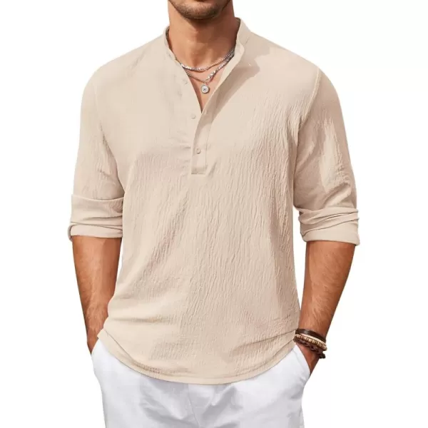 COOFANDY Men's Casual Henley Shirts Long Sleeve Hippie Beach T Shirts Yoga Summer Top