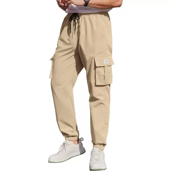COOFANDY Mens Casual Joggers Pants Stretch Waist Drawstring Cargo Pants Tapered Sweatpants with Pockets