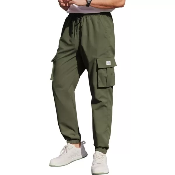 COOFANDY Mens Casual Joggers Pants Stretch Waist Drawstring Cargo Pants Tapered Sweatpants with Pockets