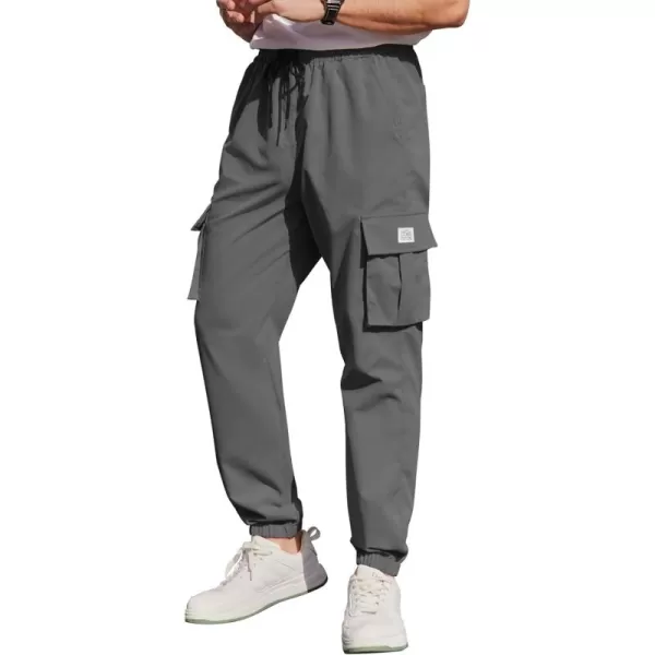 COOFANDY Mens Casual Joggers Pants Stretch Waist Drawstring Cargo Pants Tapered Sweatpants with Pockets