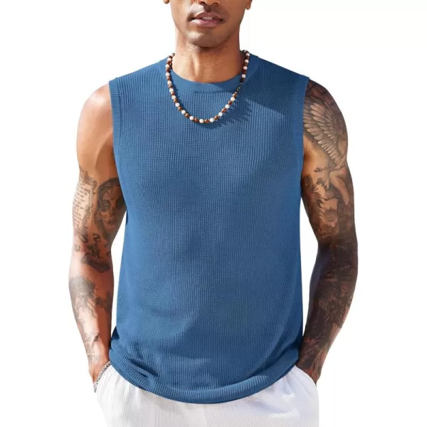 COOFANDY Mens Casual Knitted Tank Tops Crew Neck Sleeveless Muscle T Shirts Summer Beach Tops