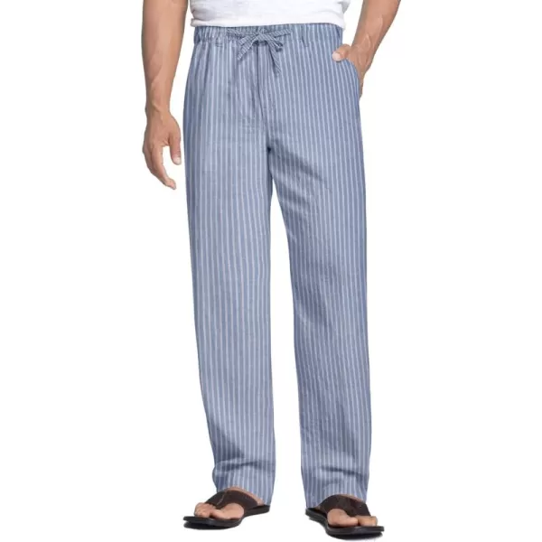 COOFANDY Men's Casual Linen Pants Elastic Waist Drawstring Beach Summer Pants Lightweight Linen Trousers