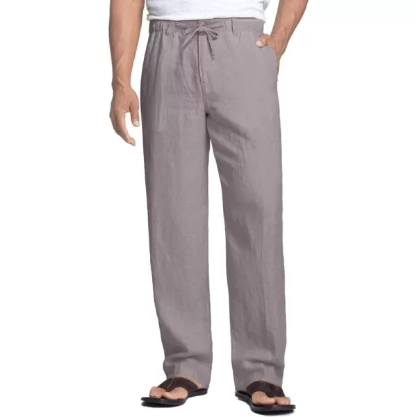 COOFANDY Men's Casual Linen Pants Elastic Waist Drawstring Beach Summer Pants Lightweight Linen Trousers