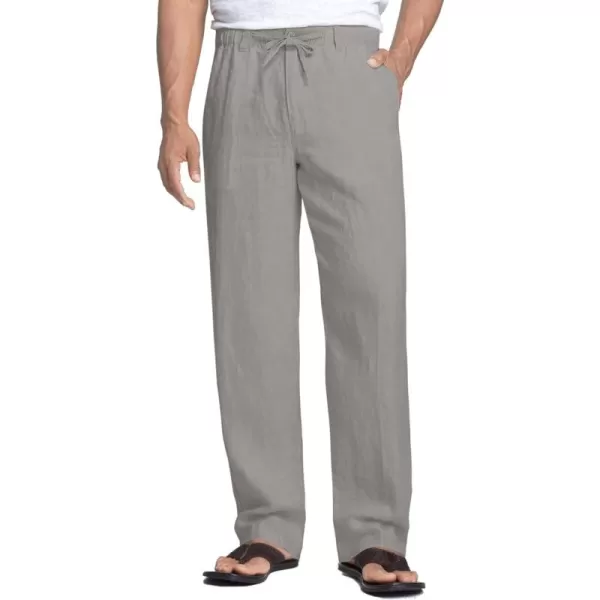 COOFANDY Men's Casual Linen Pants Elastic Waist Drawstring Beach Summer Pants Lightweight Linen Trousers