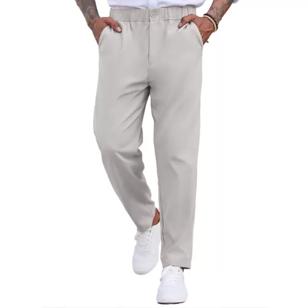 COOFANDY Men's Casual Pants Relaxed Fit Flat Front Expandable Waist Chino Slack Trousers