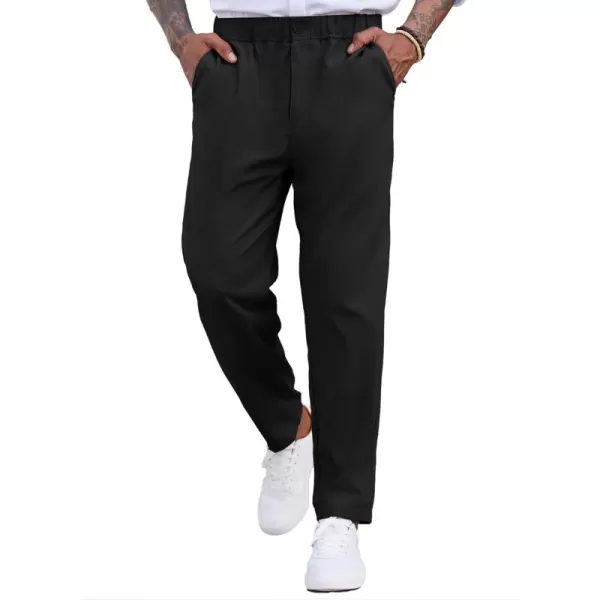 COOFANDY Men's Casual Pants Relaxed Fit Flat Front Expandable Waist Chino Slack Trousers