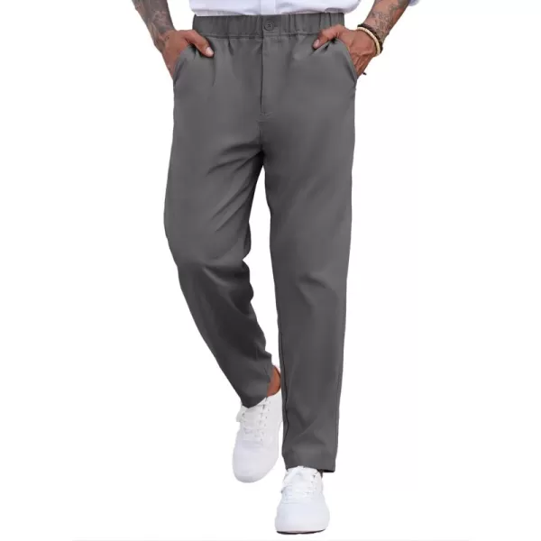 COOFANDY Men's Casual Pants Relaxed Fit Flat Front Expandable Waist Chino Slack Trousers