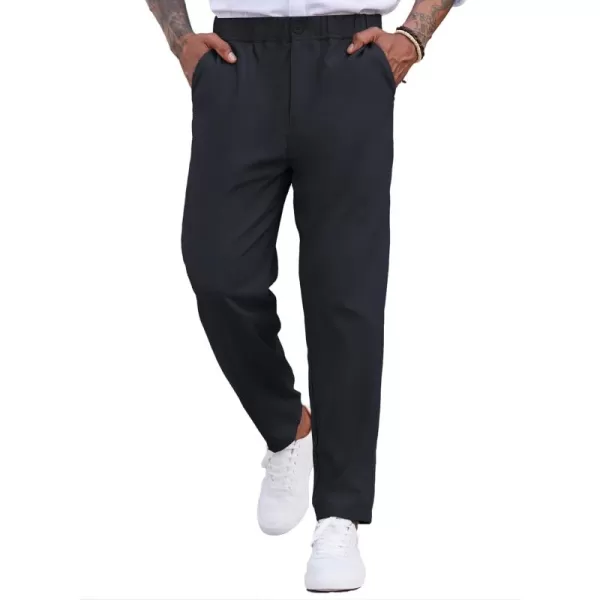 COOFANDY Men's Casual Pants Relaxed Fit Flat Front Expandable Waist Chino Slack Trousers