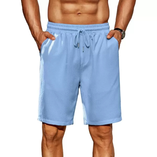 COOFANDY Men's Casual Shorts 9" Elastic Waist Drawstring Shorts Lightweight Regular Fit Beach Summer Shorts