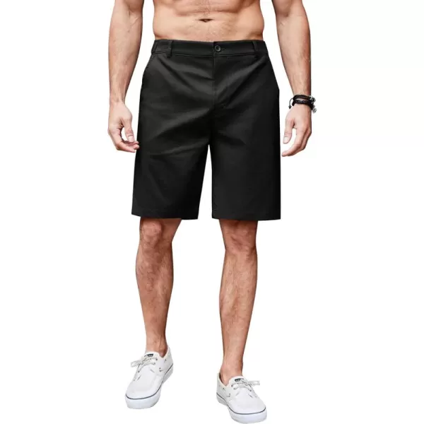 COOFANDY Men's Casual Shorts Linen Flat Front Shorts Elastic Waist Summer Beach Shorts