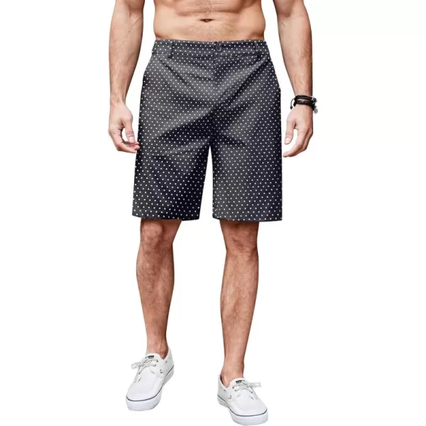 COOFANDY Men's Casual Shorts Linen Flat Front Shorts Elastic Waist Summer Beach Shorts