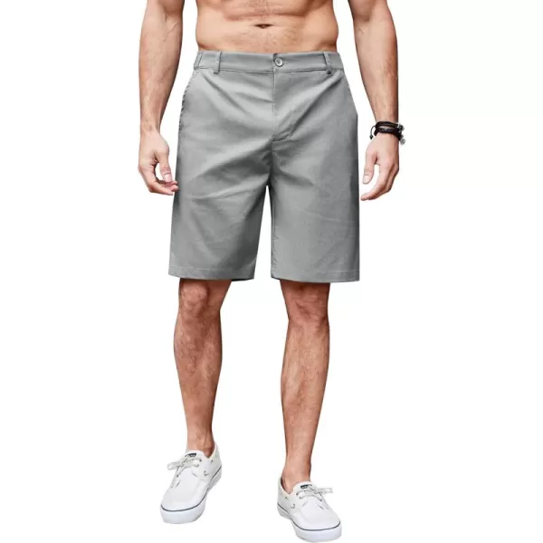 COOFANDY Men's Casual Shorts Linen Flat Front Shorts Elastic Waist Summer Beach Shorts