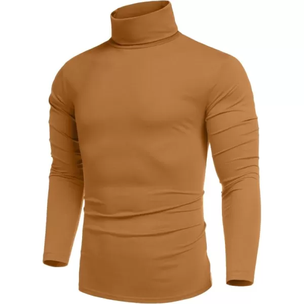 COOFANDY Men's Casual Slim Fit Turtleneck T Shirts Lightweight Basic Cotton Pullovers
