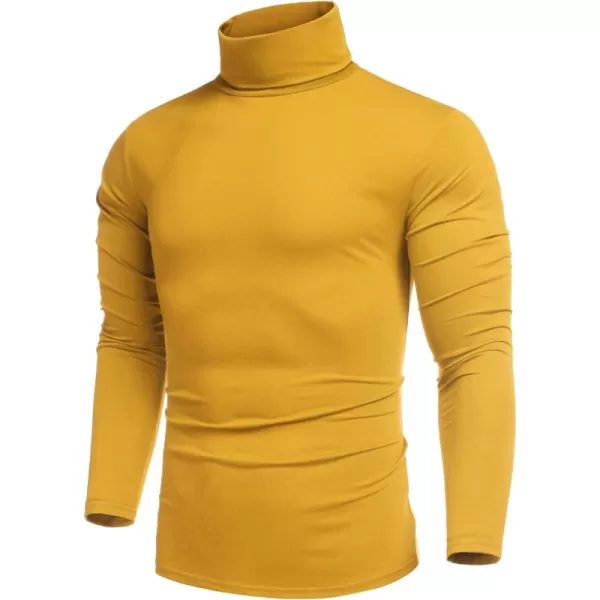 COOFANDY Men's Casual Slim Fit Turtleneck T Shirts Lightweight Basic Cotton Pullovers