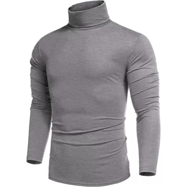 COOFANDY Men's Casual Slim Fit Turtleneck T Shirts Lightweight Basic Cotton Pullovers